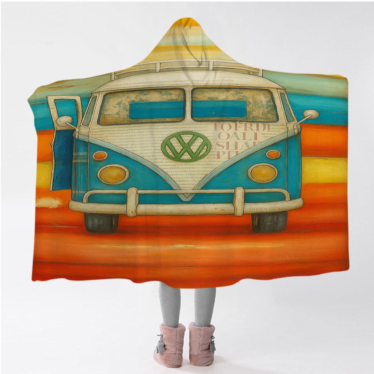 Vee Dub Sunset Hooded Blanket