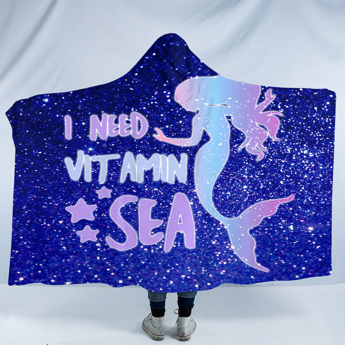 i Need Vitamin Sea Cozy Hooded Blanket