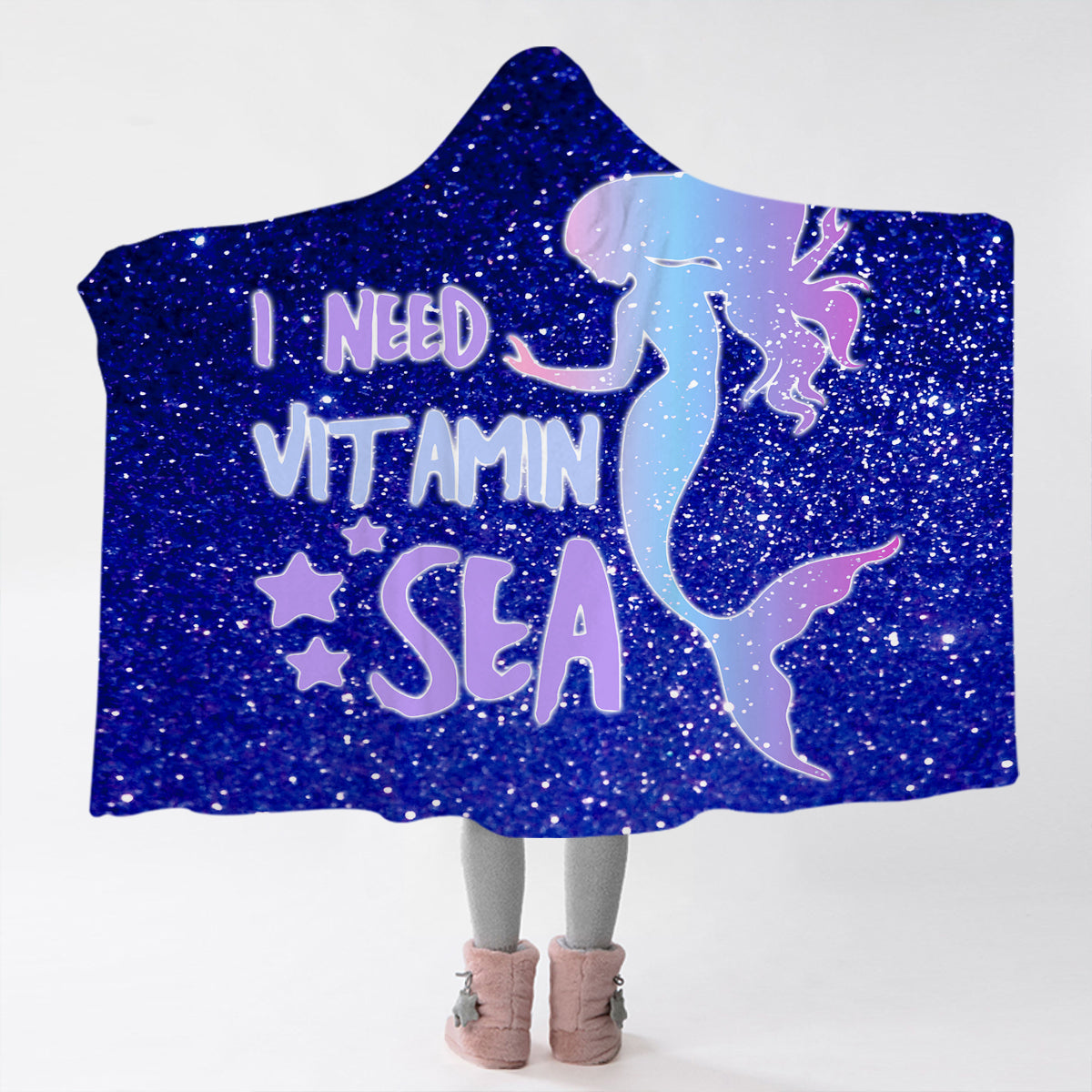 i Need Vitamin Sea Cozy Hooded Blanket