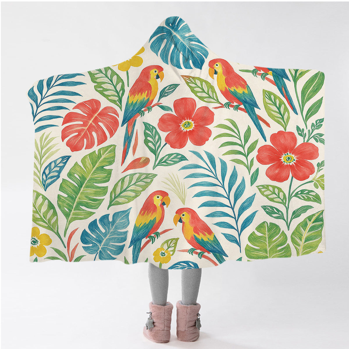 Classic Tropical Hooded Blanket
