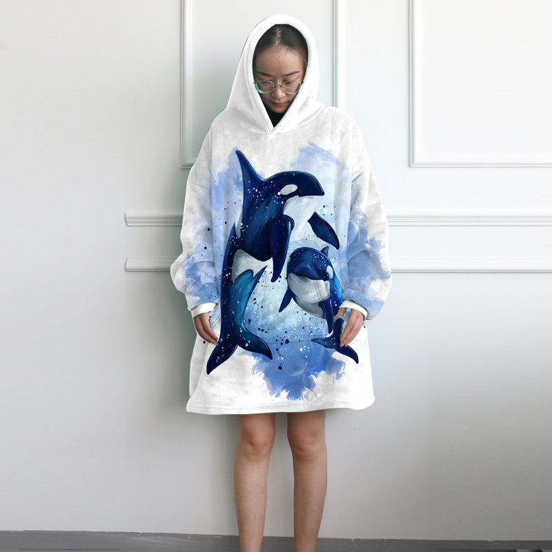 The Royals of Whales Wearable Blanket Hoodie