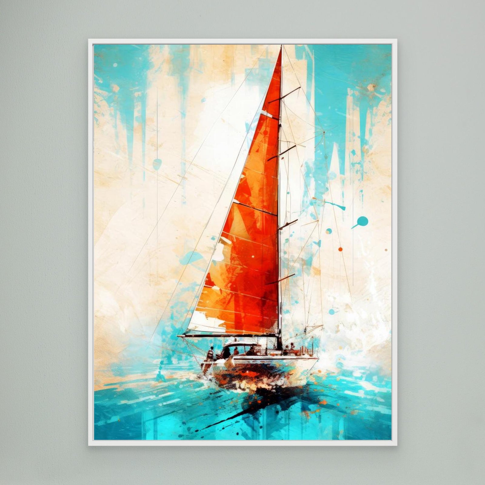 Canvas Print - Yacht Racing Sport Art 9 by Justyna Jaszke