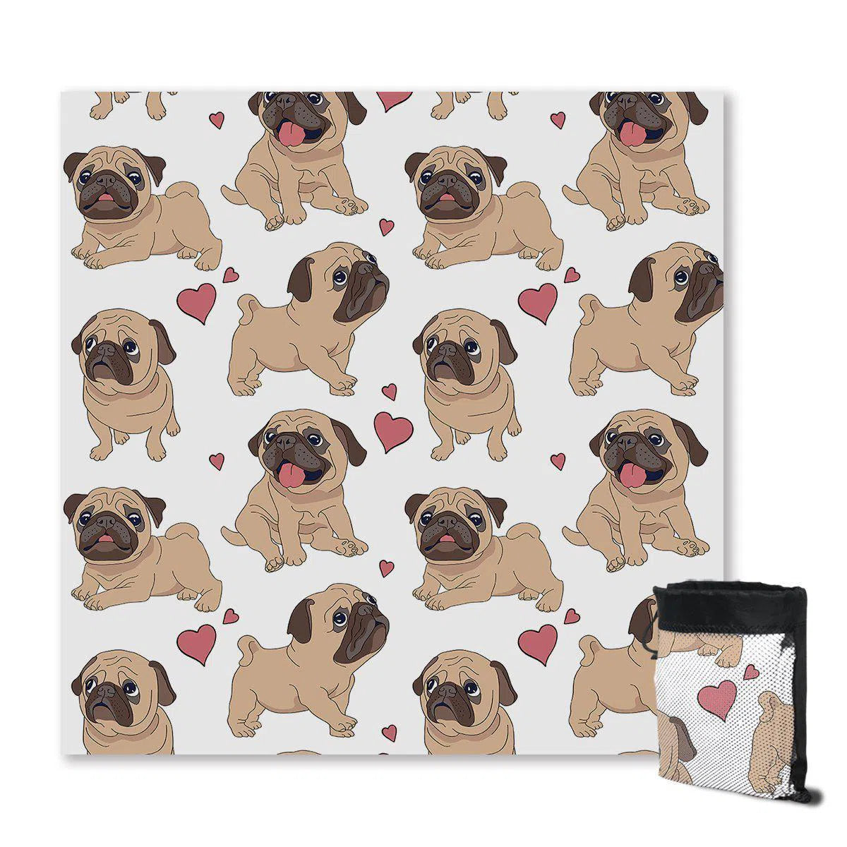 I Love My Pug Sand Free Towel