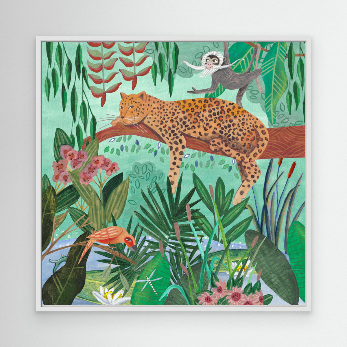 Canvas Print - Leopard in the Jungle by Caroline Bonne Müller