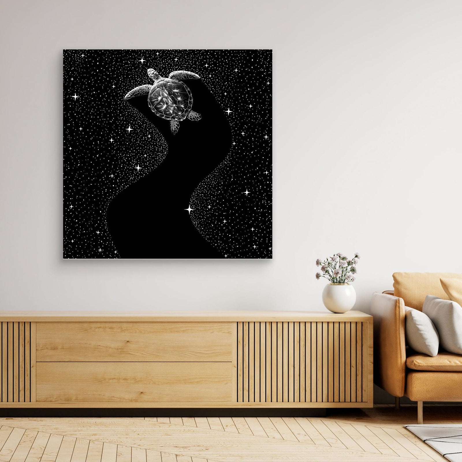 Canvas Print - Starry Turtle (Black Version) by Alirıza çakir