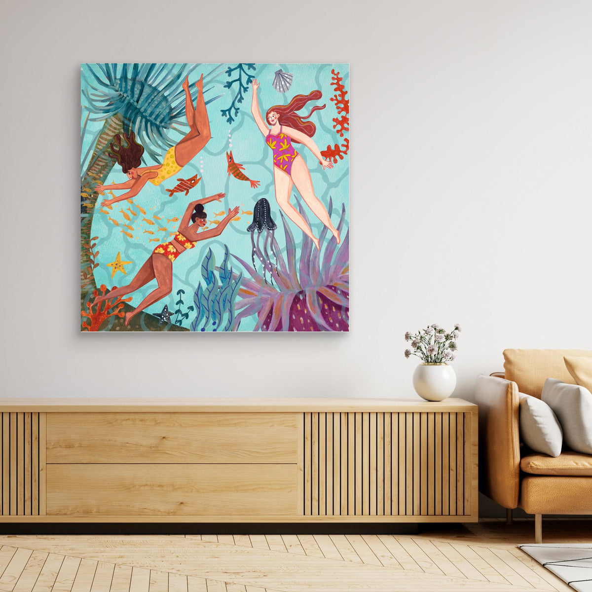 Canvas Print - Swimming in the Ocean by Caroline Bonne Müller