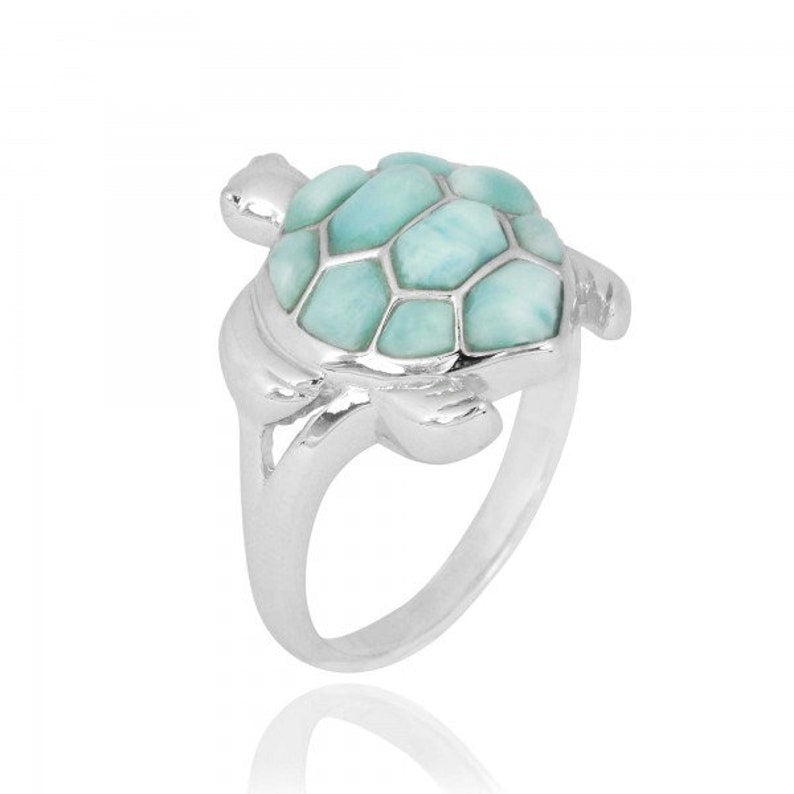 Caribbean Larimar Sea Turtle Jewelry Set