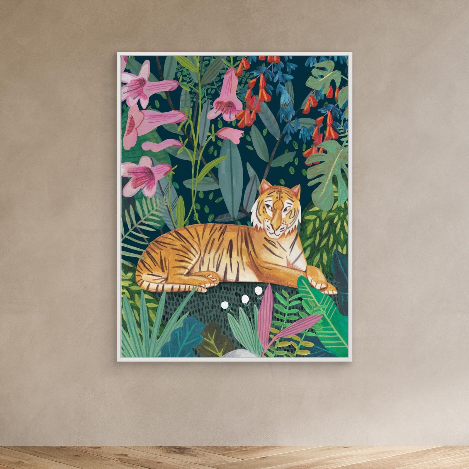 Canvas Print - Tiger in the Jungle by Caroline Bonne Müller
