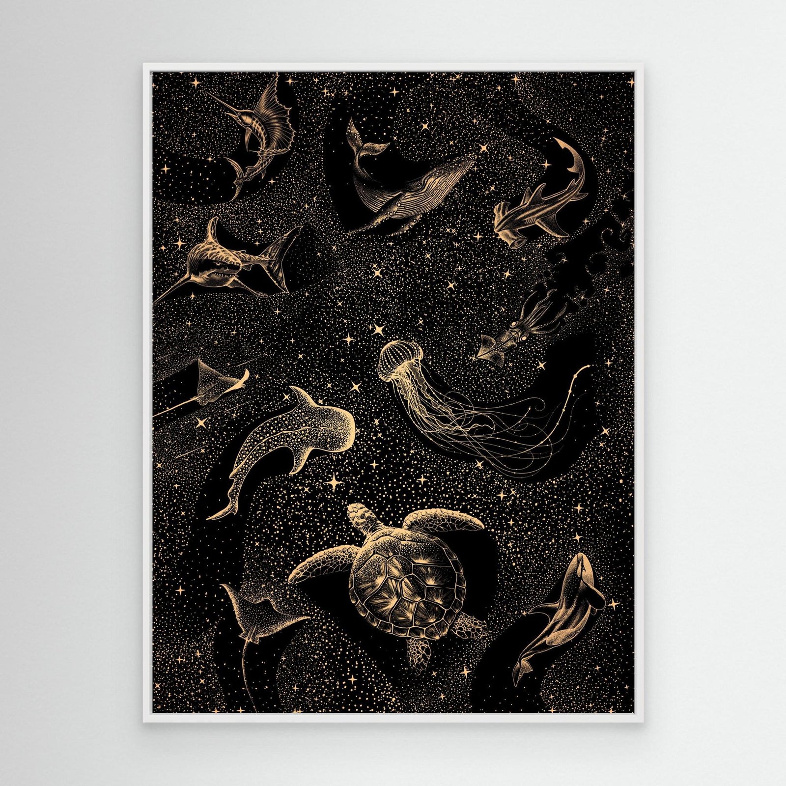 Canvas Print - Cosmic Ocean Dark Gold by Alirıza çakir