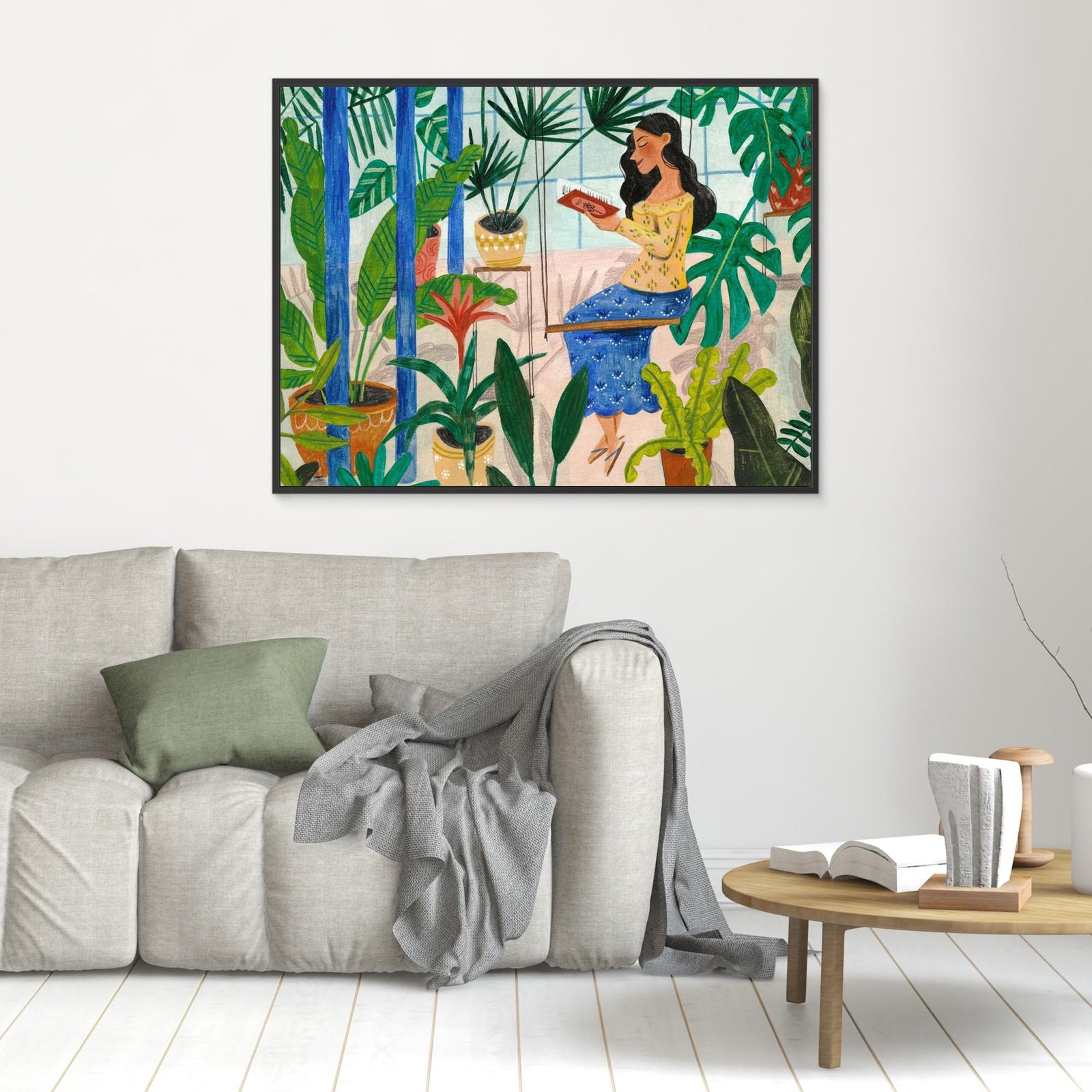 Canvas Print - Reading in the Tropical Greenhouse by Caroline Bonne Müller