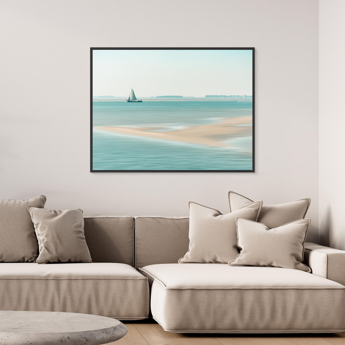 Canvas Print - Passing a Sandbank by Bernardine De Laat