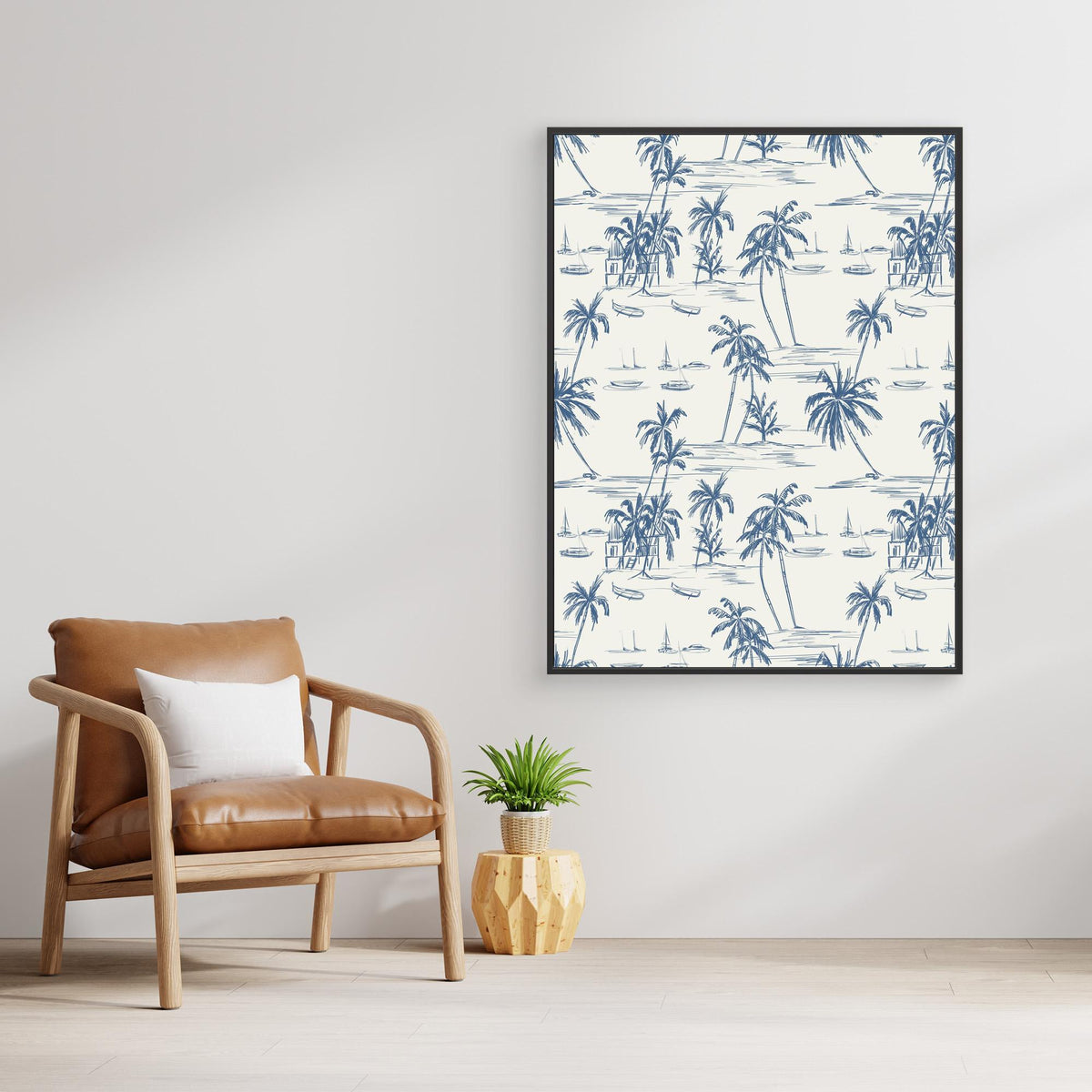 Canvas Print - Blue Beach Pattern by Anis Illustration