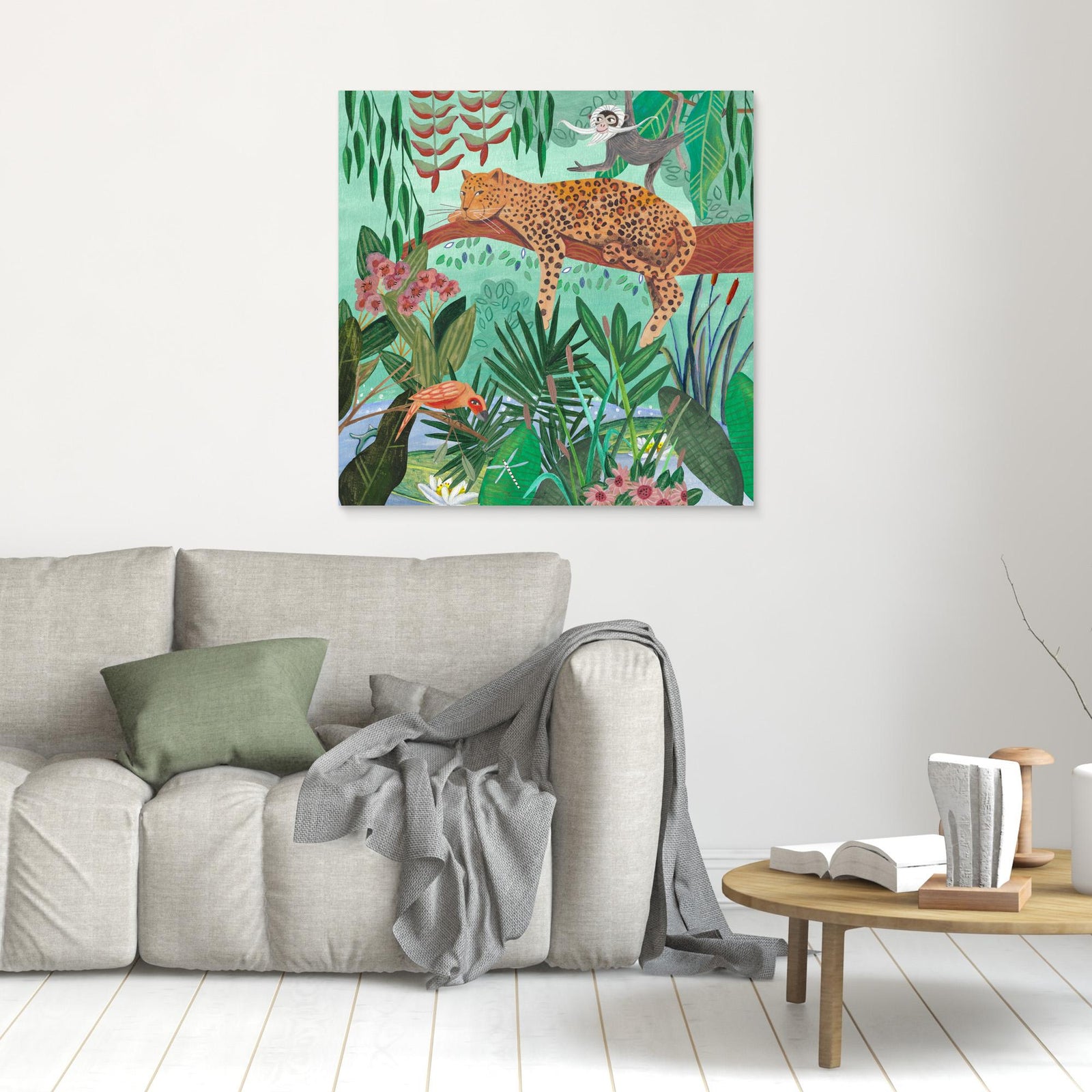 Canvas Print - Leopard in the Jungle by Caroline Bonne Müller