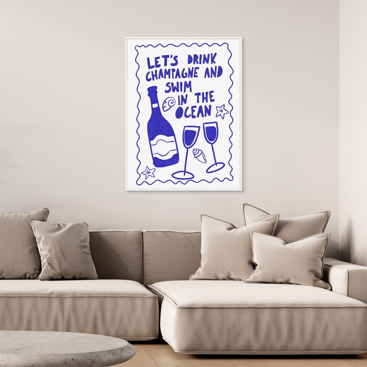 Canvas Print - Champagne by the Ocean by Athene Fritsch