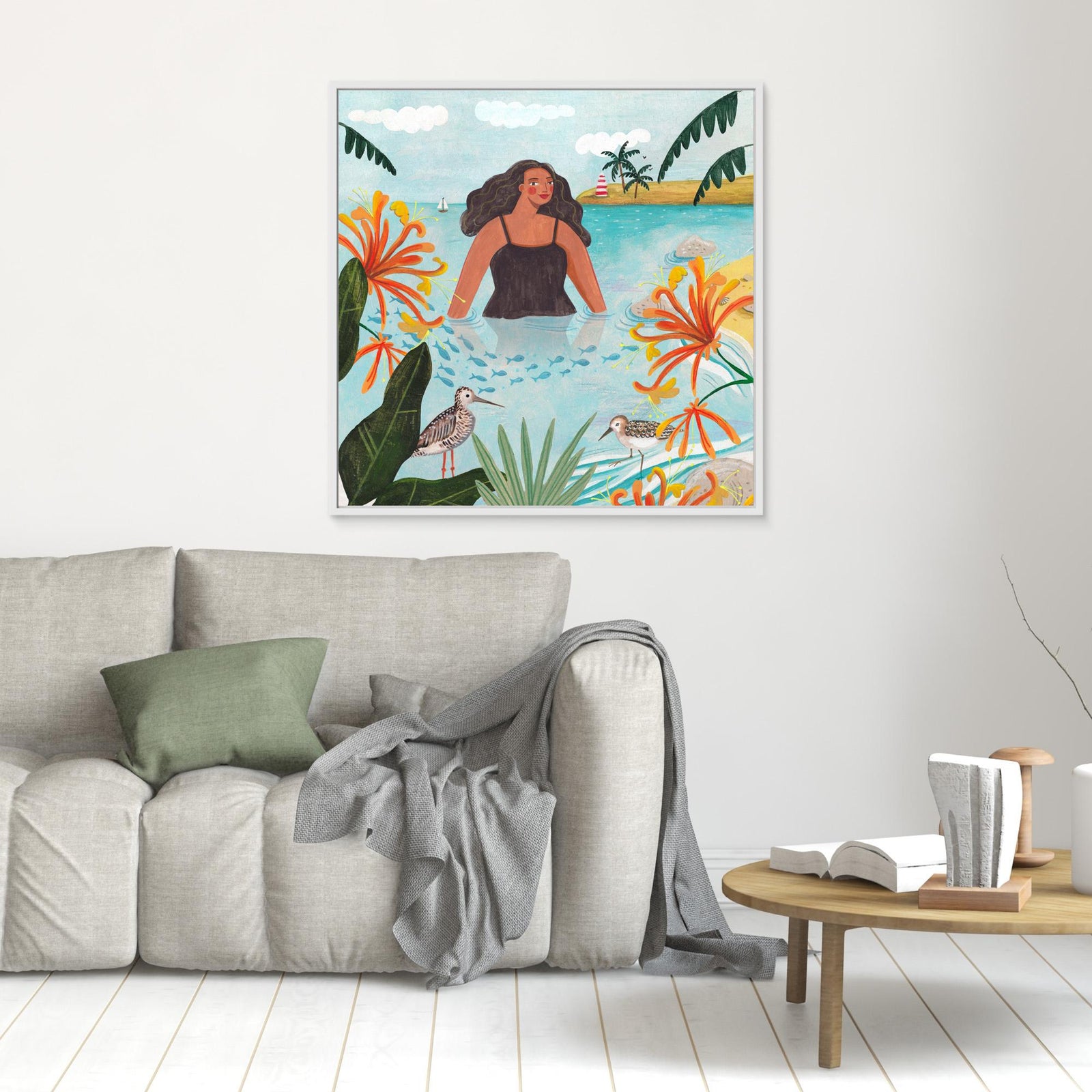 Canvas Print - Walking in the Sea by Caroline Bonne Müller