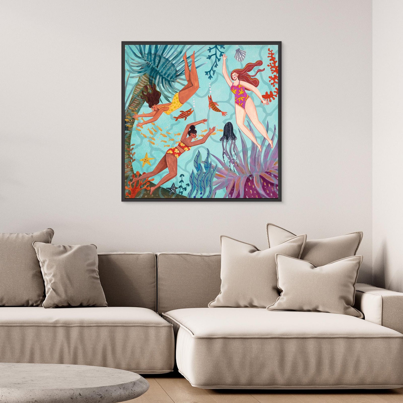 Canvas Print - Swimming in the Ocean by Caroline Bonne Müller