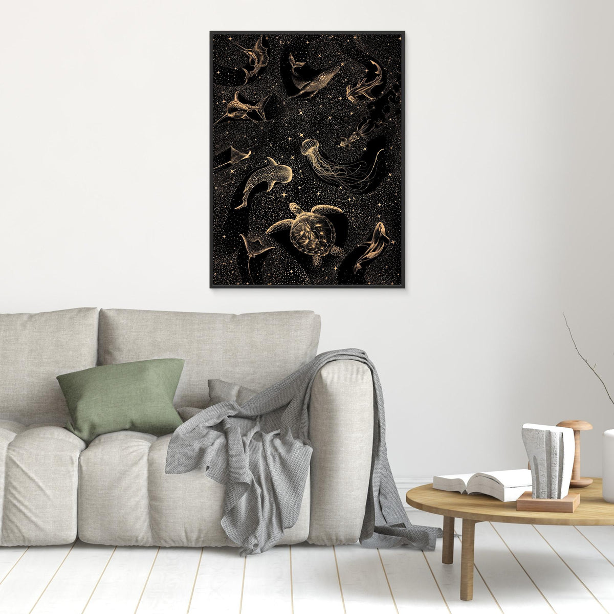 Canvas Print - Cosmic Ocean Dark Gold by Alirıza çakir