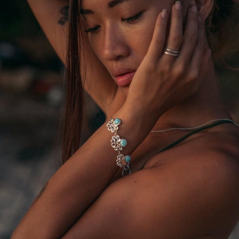 Caribbean Larimar Octopus Bracelet - Miami