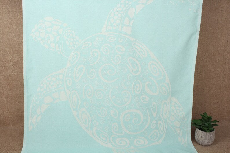 The Original Mint Green Turkish Turtle Beach Towel