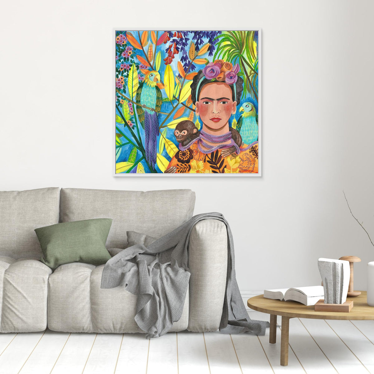 Canvas Print - Frida and her Parrots by Caroline Bonne Müller