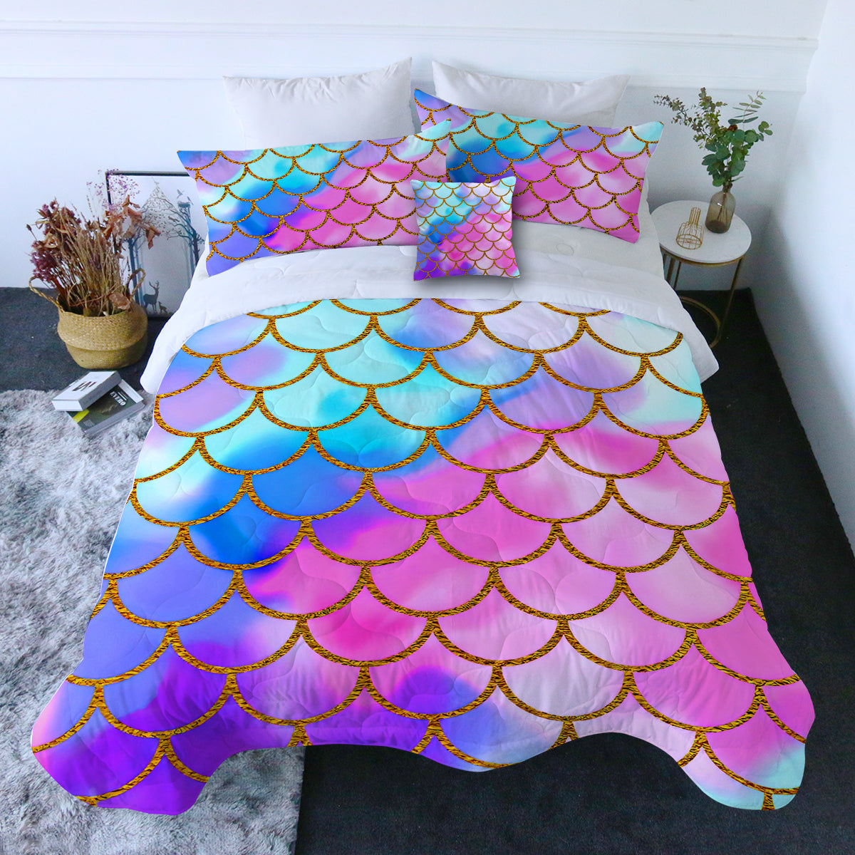 Mermaid Passion Comforter with Shams and Pillow Cover