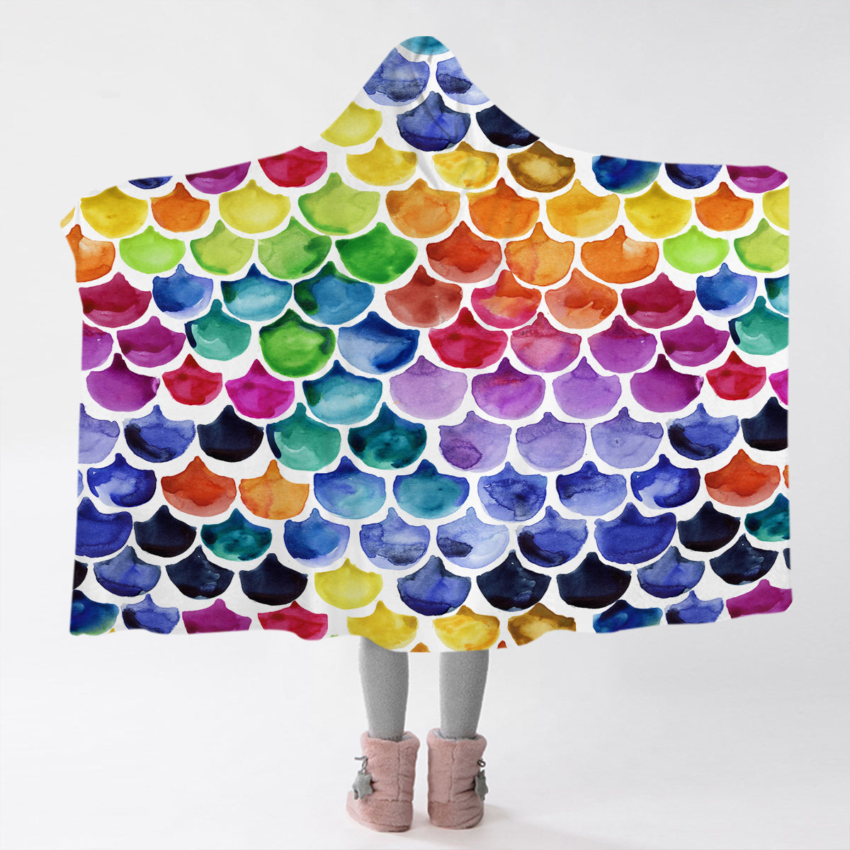 Mermaid Scales Hooded Blanket