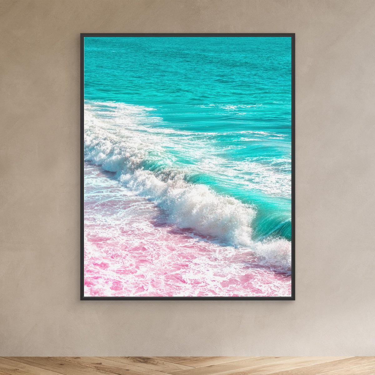 Canvas Print - Waves Crashing in Pink and Blue by Tom Windeknecht