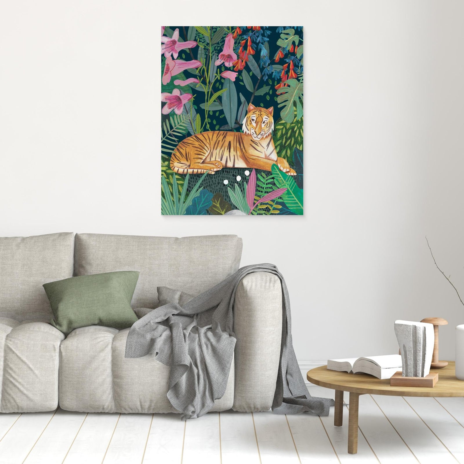 Canvas Print - Tiger in the Jungle by Caroline Bonne Müller
