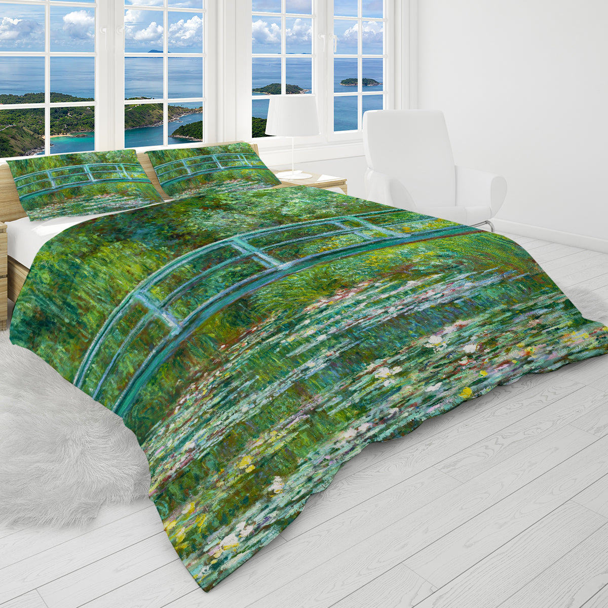 Claude Monet Water Lily Pond Reversible Bed Cover Set