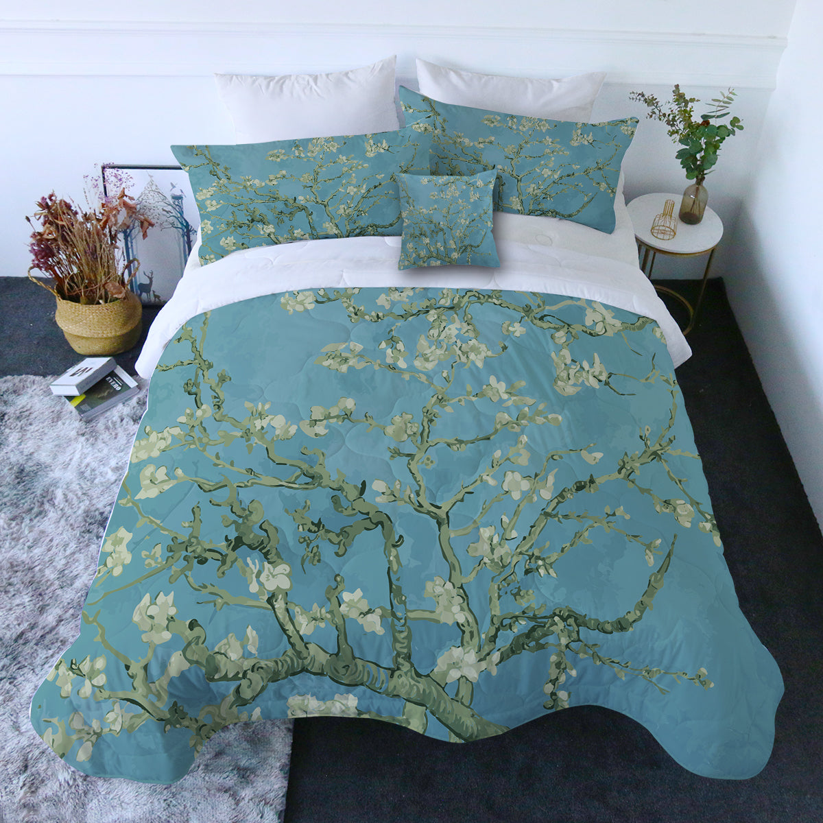 Van Gogh Almond Blossoms Comforter with Shams and Pillow Cover
