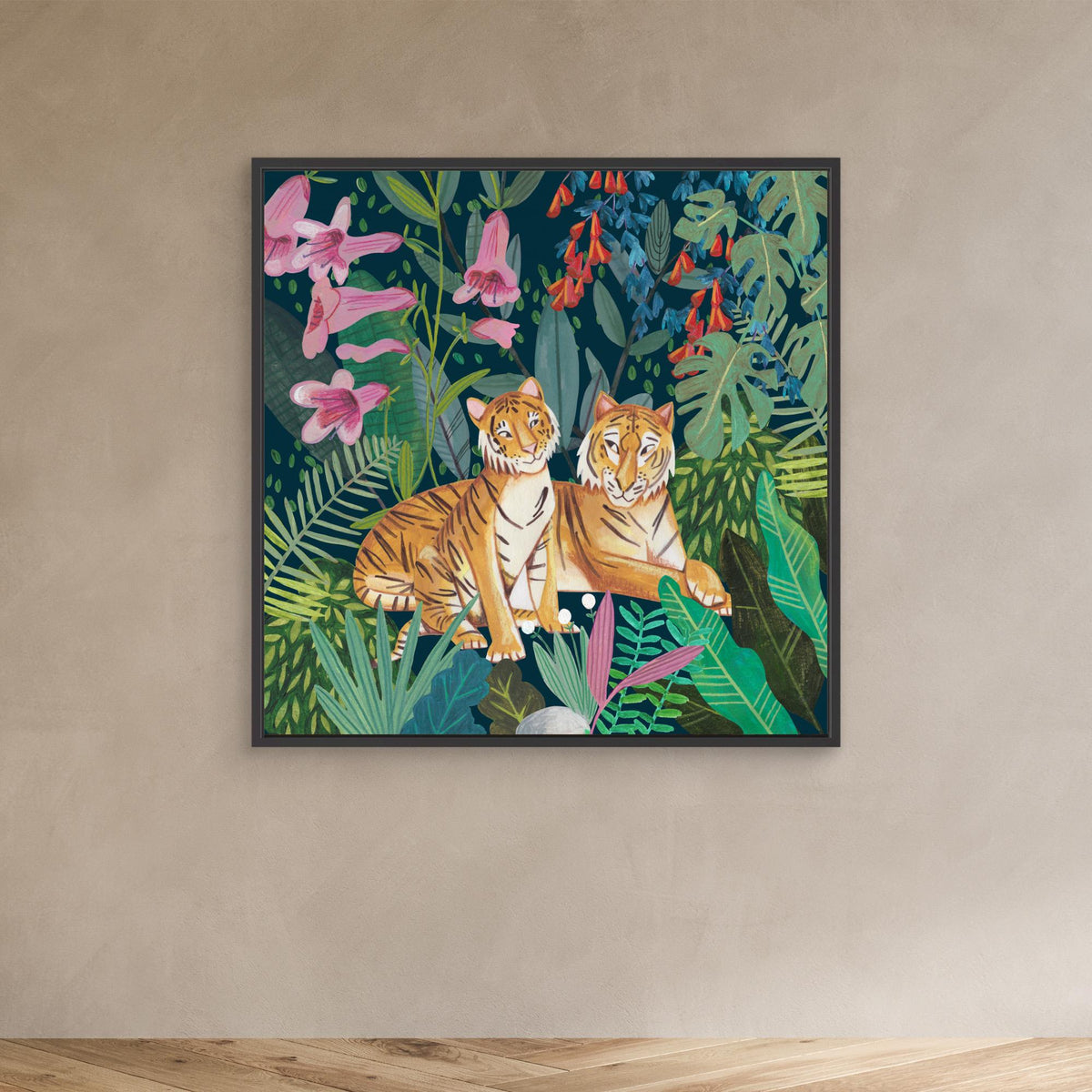 Canvas Print - Tigers in the Jungle by Caroline Bonne Müller