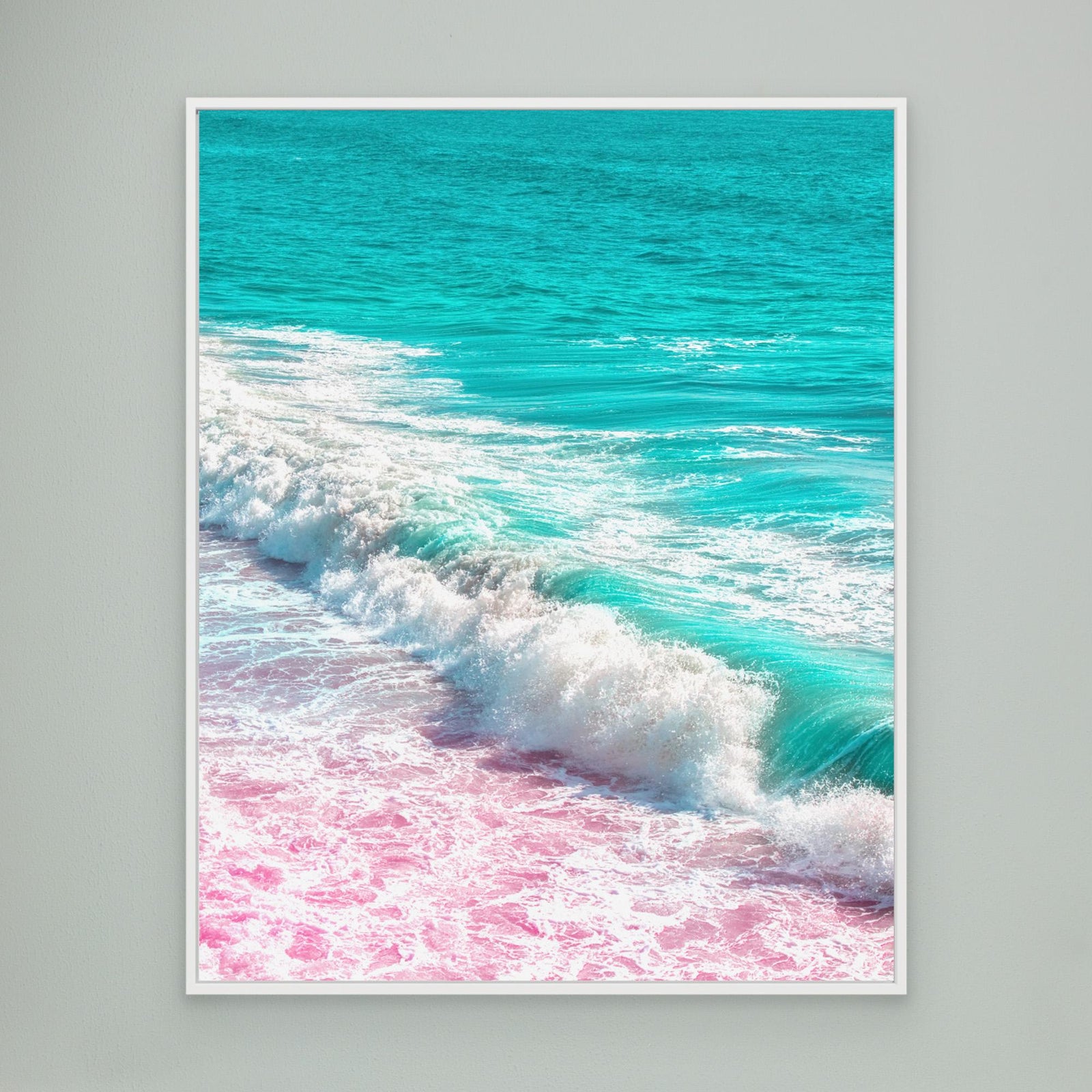 Canvas Print - Waves Crashing in Pink and Blue by Tom Windeknecht
