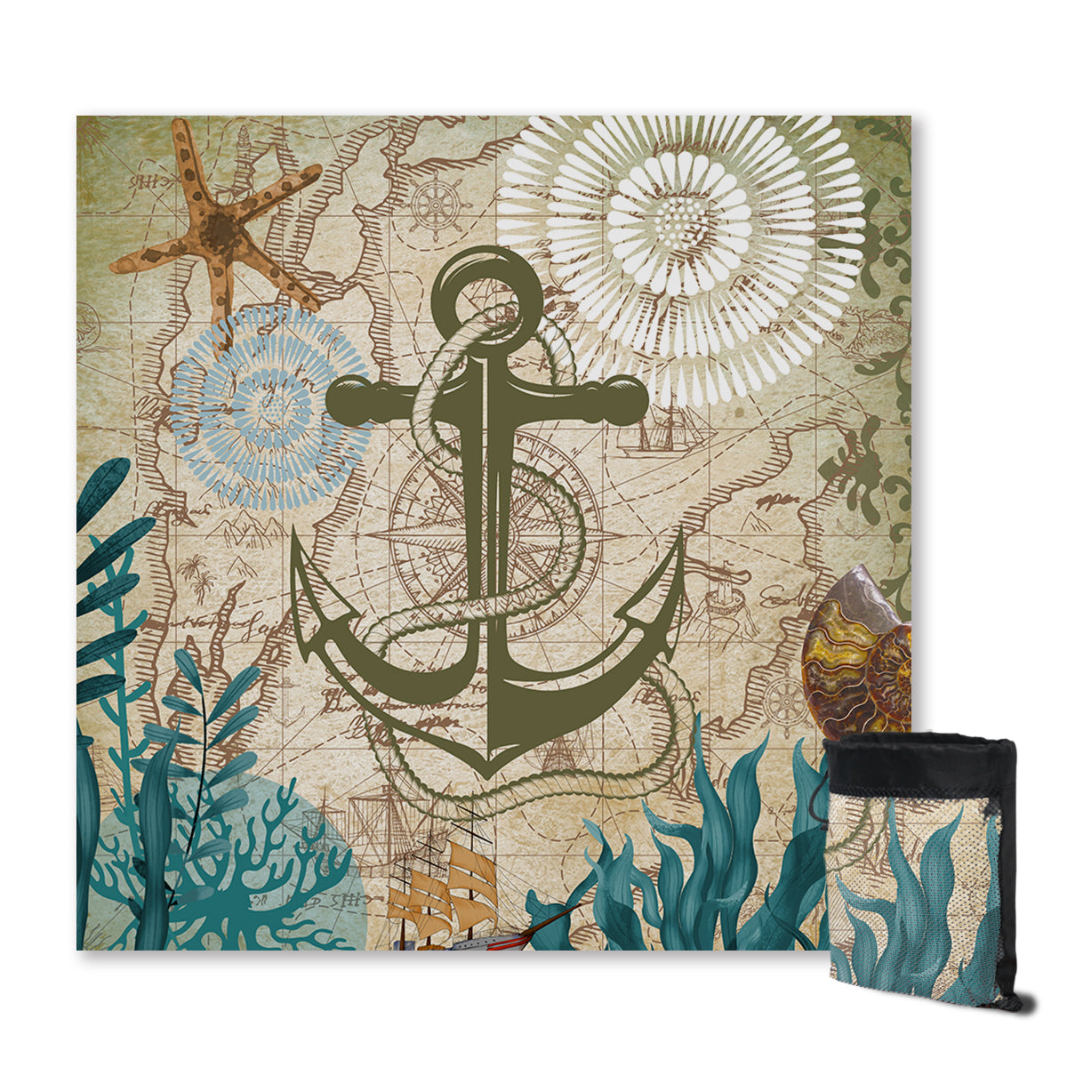 Nautical Anchor Love Sand Free Towel
