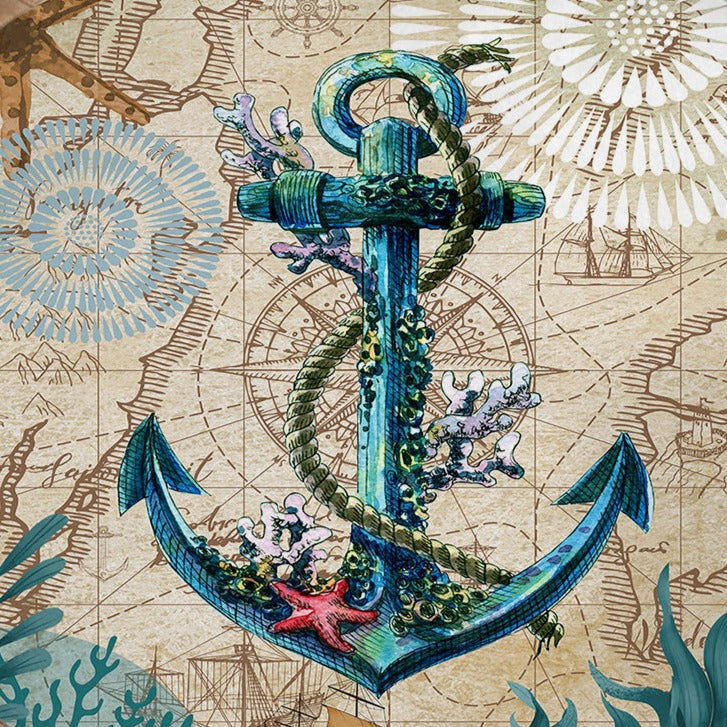 Anchor Love Round Area Rug