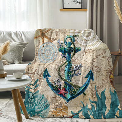 Anchor Love Flannel Fleece Blanket