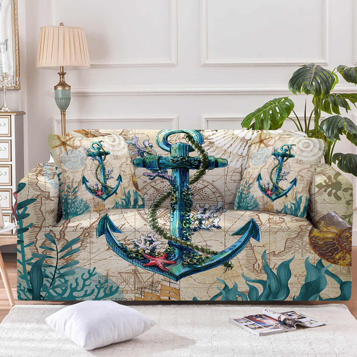 Anchor Love Couch Cover