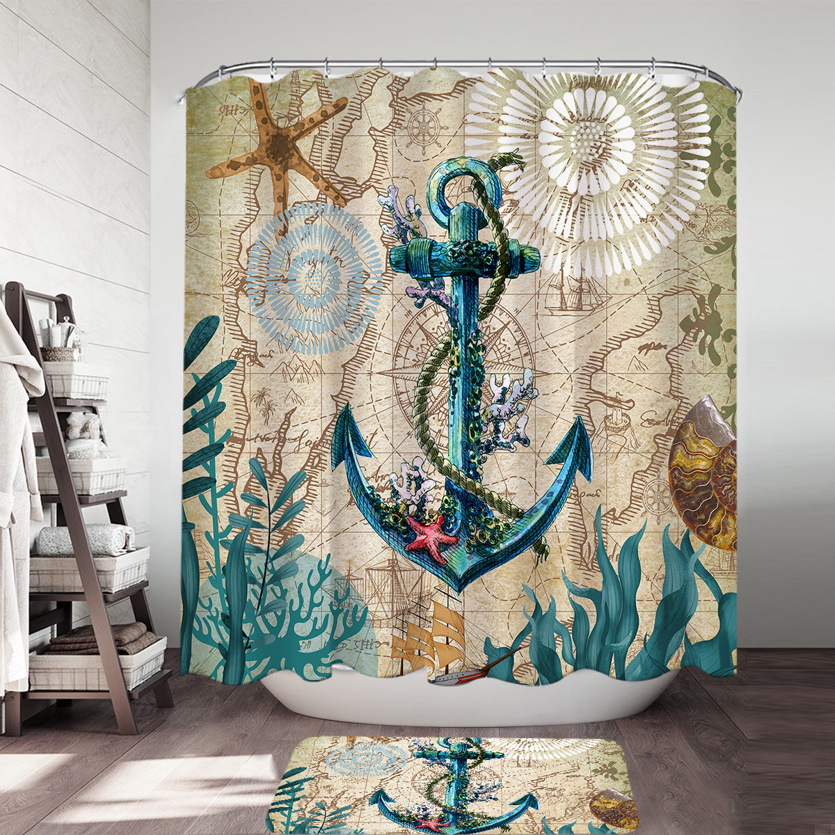 Anchor Love Shower Curtain