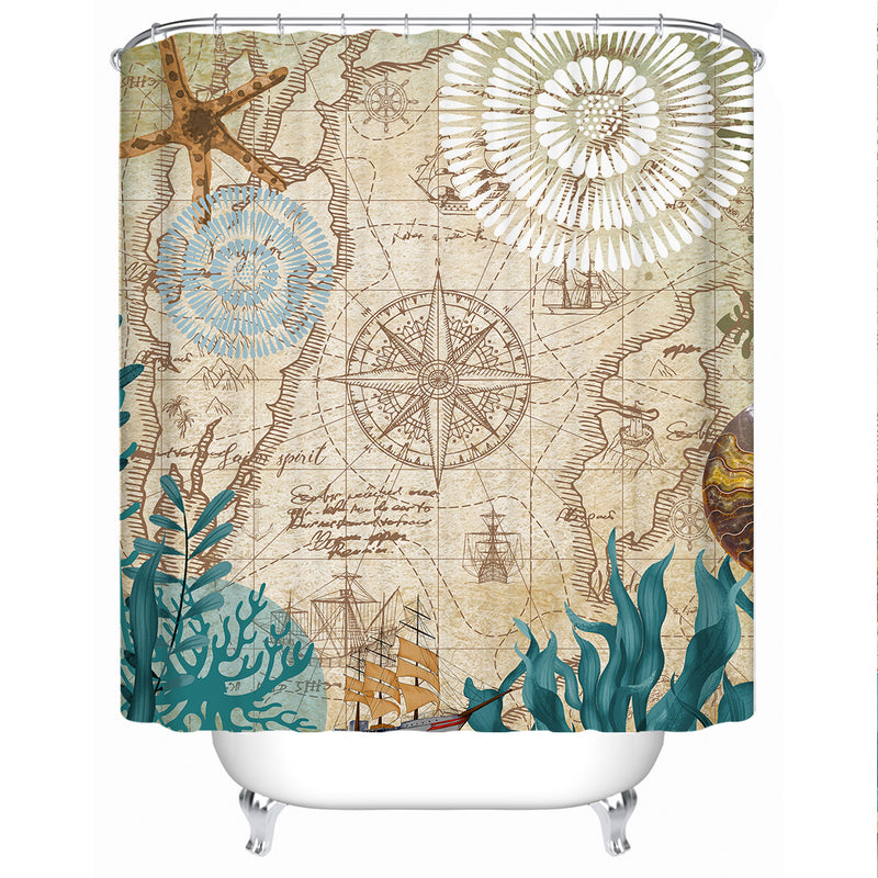 Nautical Chart Shower Curtain