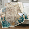 Nautical Chart Soft Sherpa Blanket