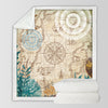 Nautical Chart Soft Sherpa Blanket