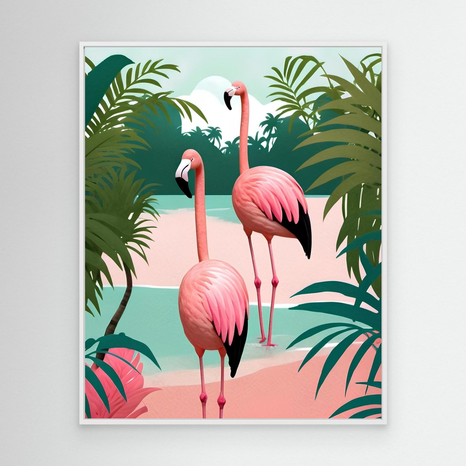 Canvas Print - Tropical Flamingo Paradise by Kintsugi99