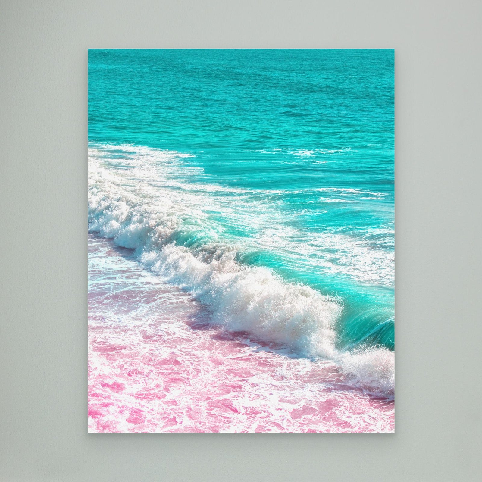 Canvas Print - Waves Crashing in Pink and Blue by Tom Windeknecht