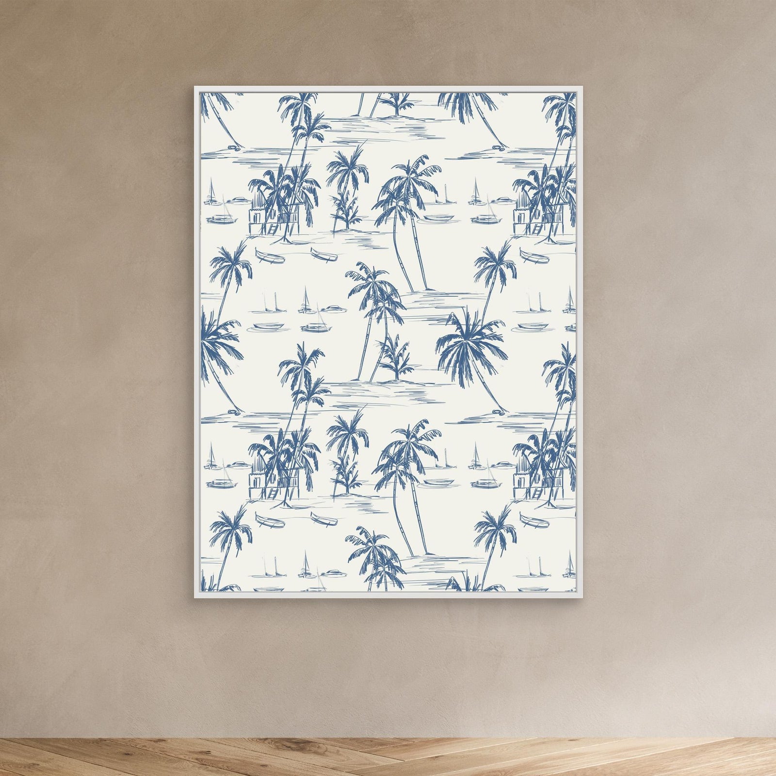 Canvas Print - Blue Beach Pattern by Anis Illustration