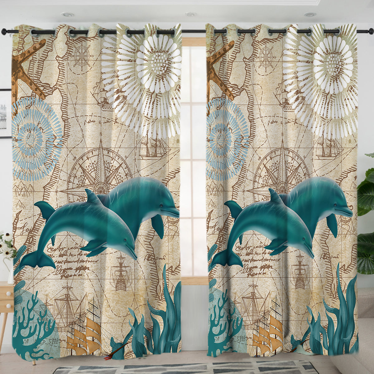 Dolphin Love Curtains