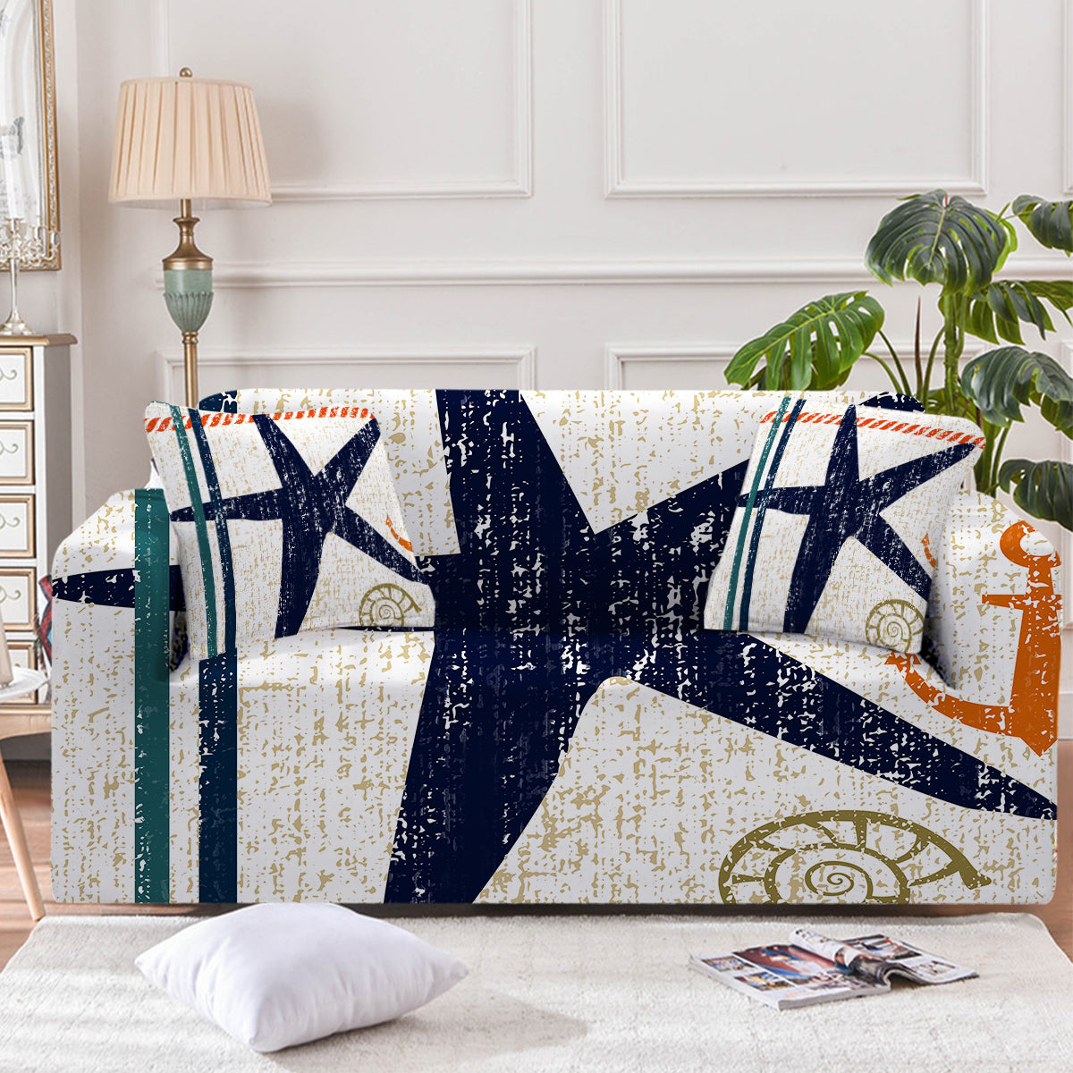 Beachy Starfish Couch Cover