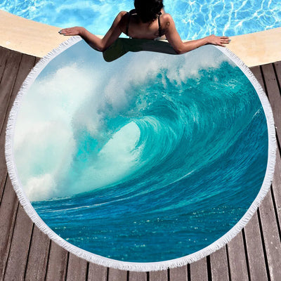 Ocean Wave Round Beach Towel