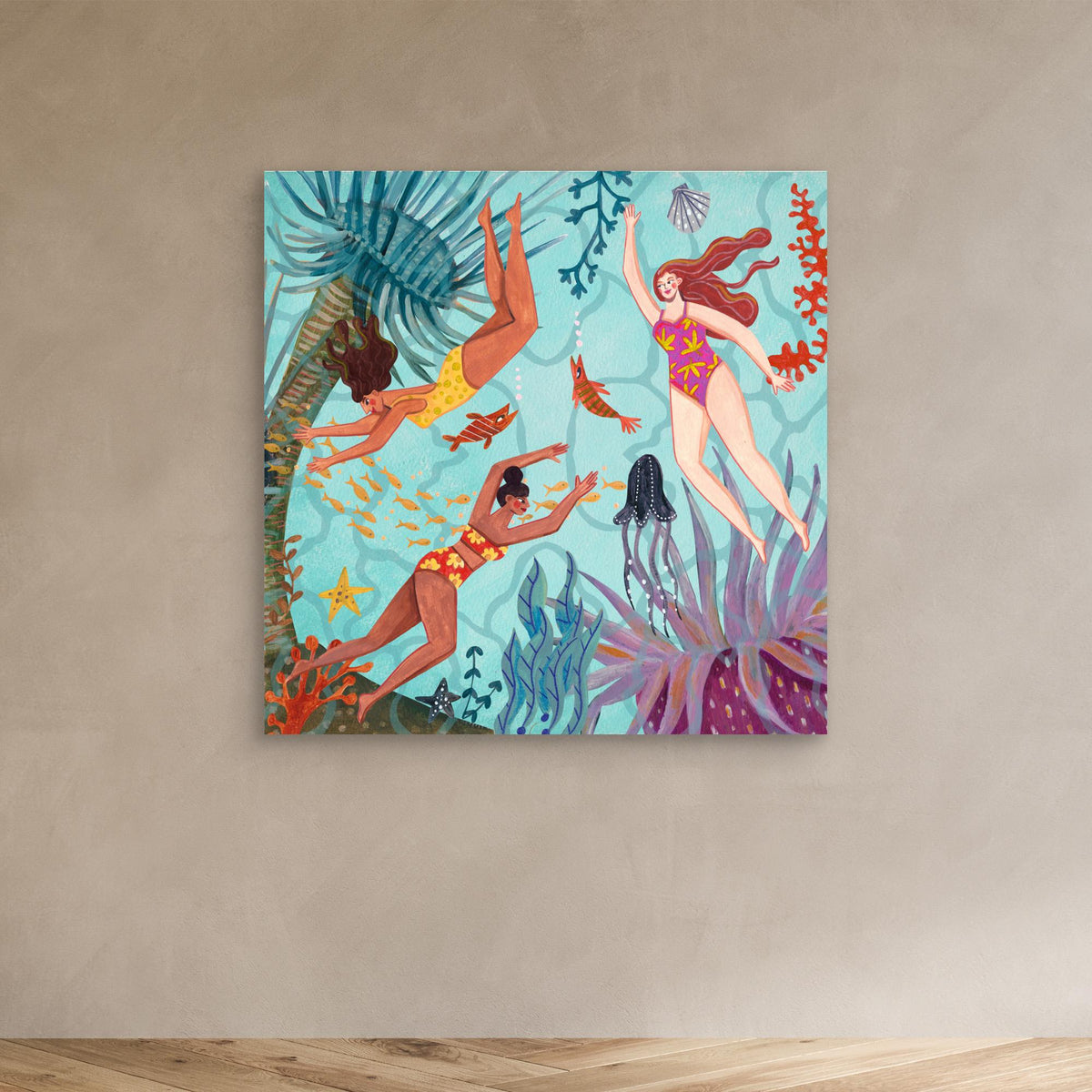 Canvas Print - Swimming in the Ocean by Caroline Bonne Müller