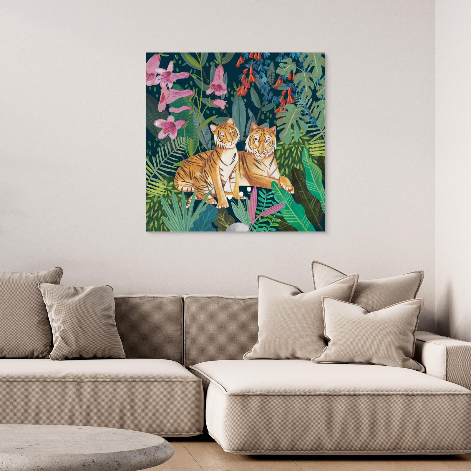 Canvas Print - Tigers in the Jungle by Caroline Bonne Müller