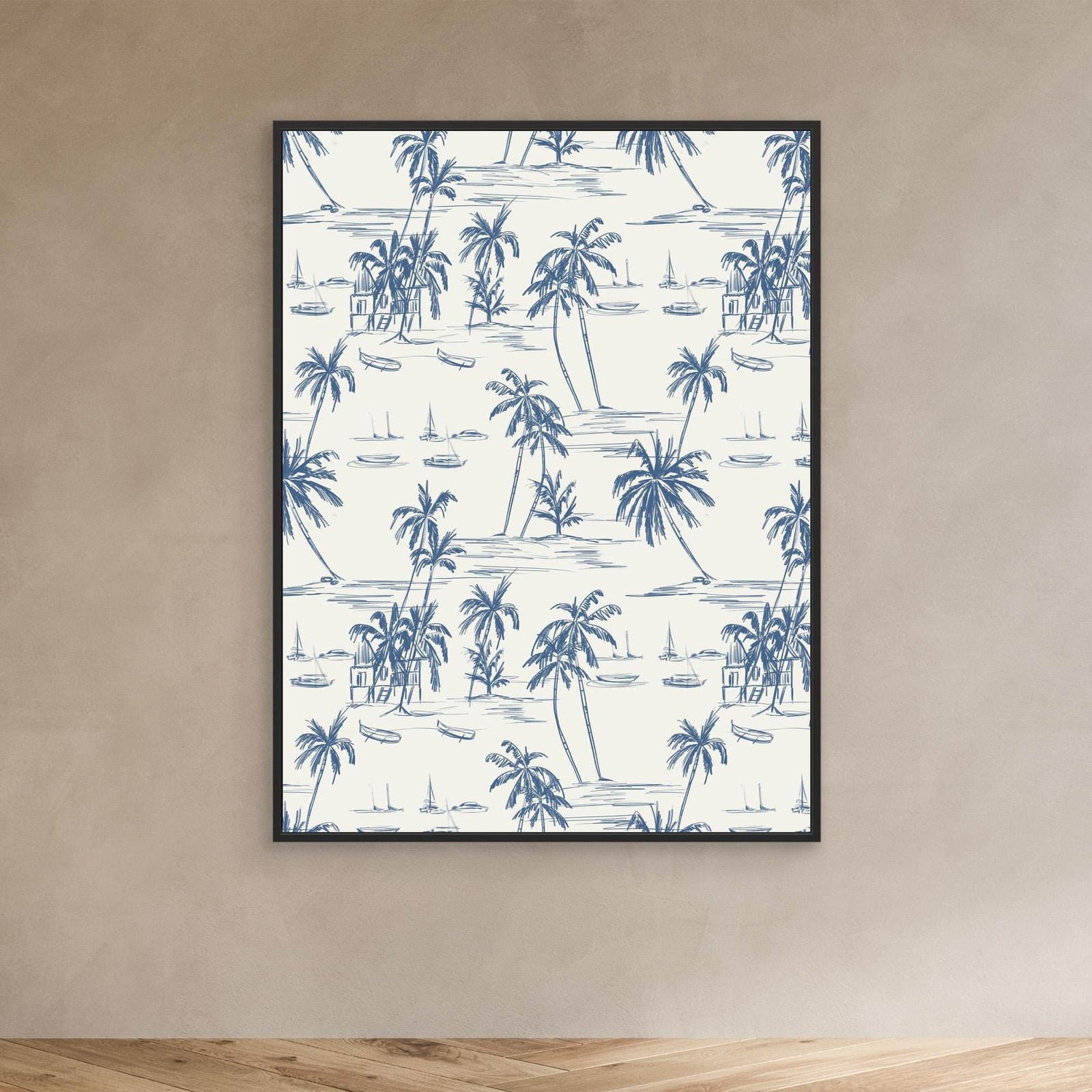 Canvas Print - Blue Beach Pattern by Anis Illustration