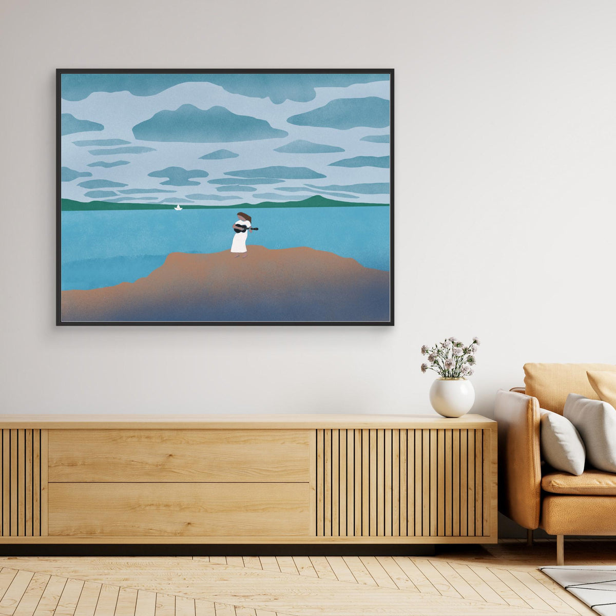Canvas Print - Sailing with my Guitar by Little Dean